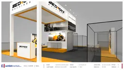 40x40 Island booth design by Exhibit-Rentals
